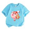 Kids Boys Girls Crew Neck Short Sleeve 100% Cotton T-Shirt Cute Cartoon Pink Pig Character Print Casual Soft Breathable Tees for Toddlers