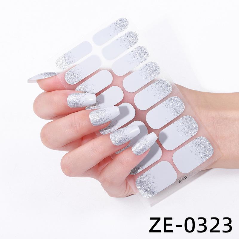 Neue einfarbige Glitzer-Nagelsticker, 16-Finger-Bestseller-Nagelsticker auf Amazon, Vollabdeckung.