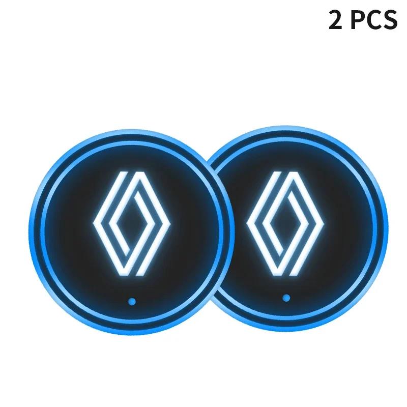 

Hub Caps For Renault Sandero Captur Megane Twingo Duster Scenic Logan LagunaColorful Universal LED Car Cup Holder RGB Light Mat