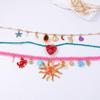 Vintage Sun Heart Conch Crab Pendant Necklaces for Women Candy Color Rice Beads Enamel Multi Layer Necklace Jewelry Gift