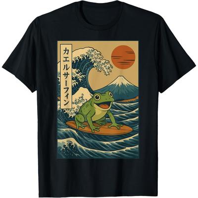 Frog Surfing Japanese T-Shirt