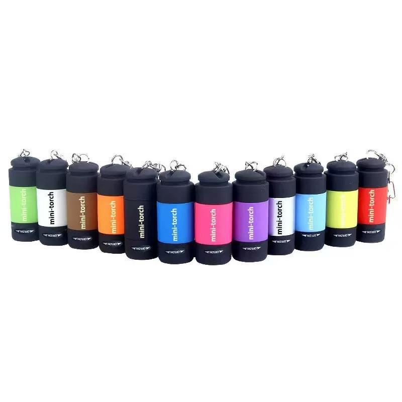 Mini Colorful Super Bright Flashlight Outdoor Home Portable Lighting USB Charging Keychain LED Waterproof Flashlight