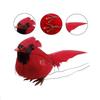 Mini Cute Christmas Red Bird Standing or Clip Style Simulated Gardening Decoration Handicrafts Home Ornament Photography Props