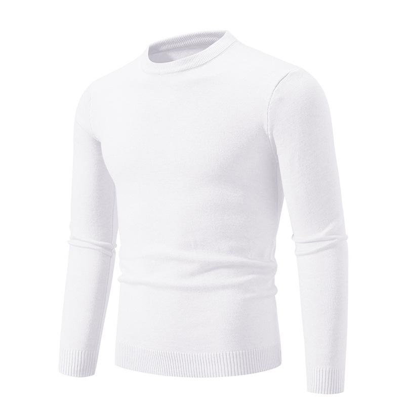 2025 Men's Casual Round Neck Solid Color Fashion Sweater