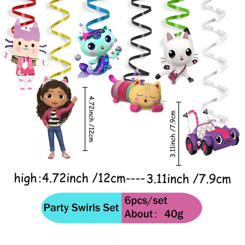 Gabby Birthday Party Plates Cups Napkin Balloons Cat Dollhouse Party Supplies Disposable environmental Tableware Picnic portable