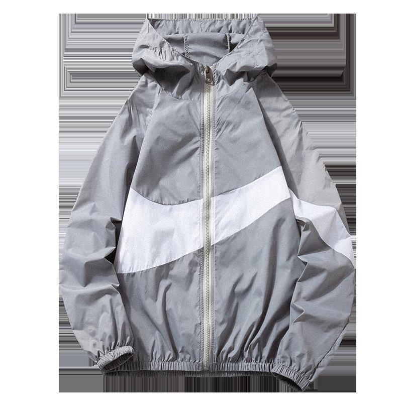 Men's Lightweight Summer Patchwork Hooded Jacket - Breathable, Casual, Color Block, Sun Protection, Ideal for Fishing