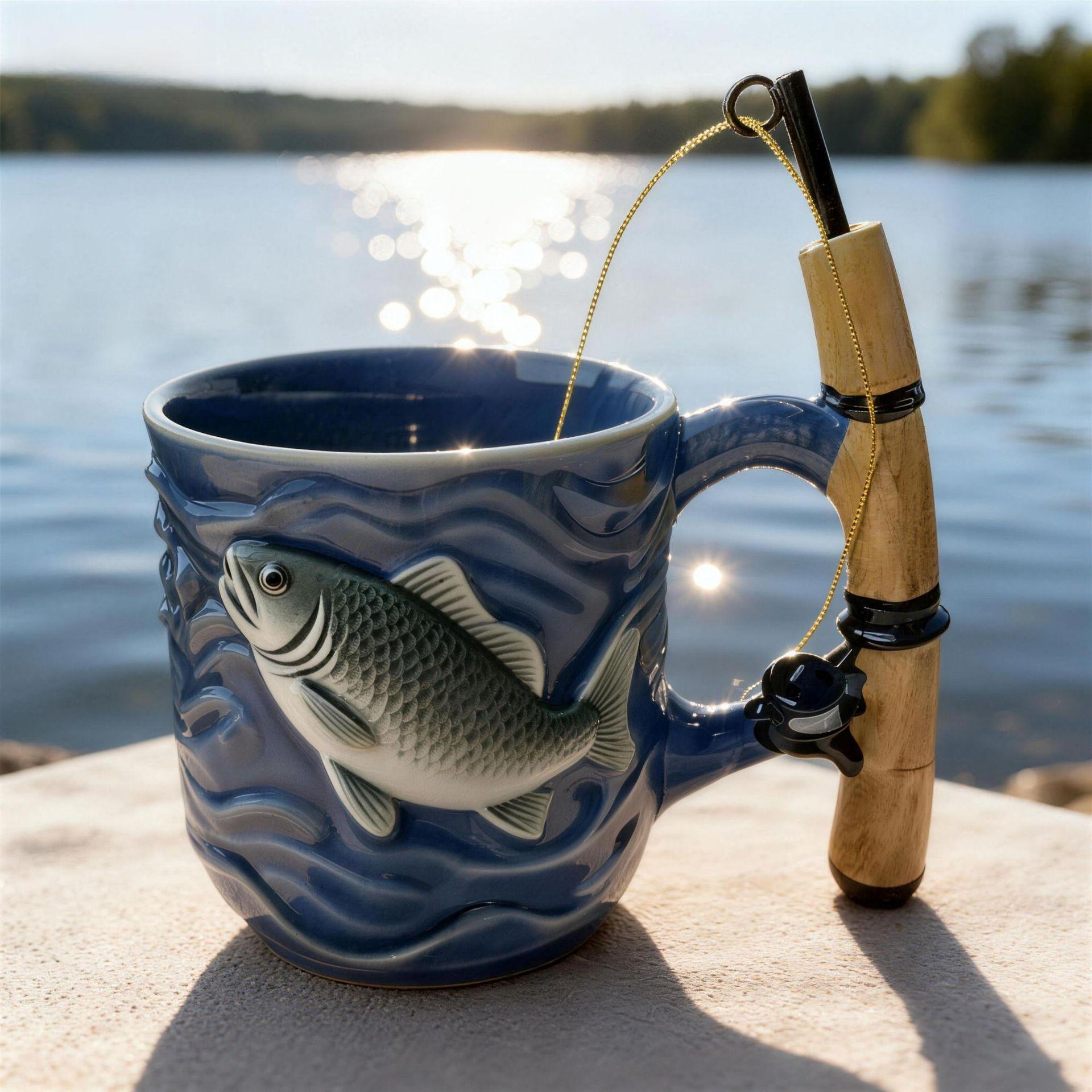 

The Angler s Dream Ceramic Mug 3D Milk Coffee Cup Creative Breakfast Cups Fishing Enthusiast Birthday Gift 350ml