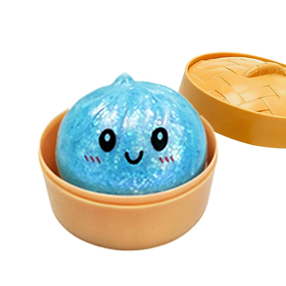 Mini Dumpling Squishies Dumpling Mystery Box Soft Squeeze Sensory Toy for Stress Relief Glitter Random Colors Stretchy Desk Toy