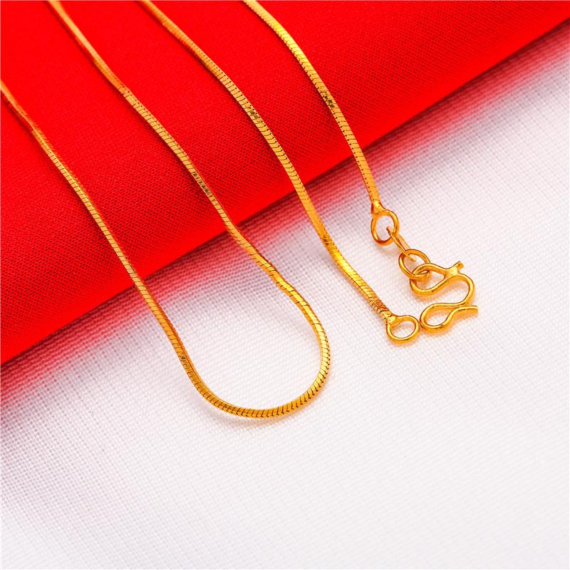 Vietnamese sand gold-plated necklace, women's necklace, water wave necklace, snake bone necklace, box necklace, O-shaped necklace.