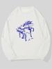 Men'S Casual Round-Neck Sweatshirt with a Piano Drinking Design