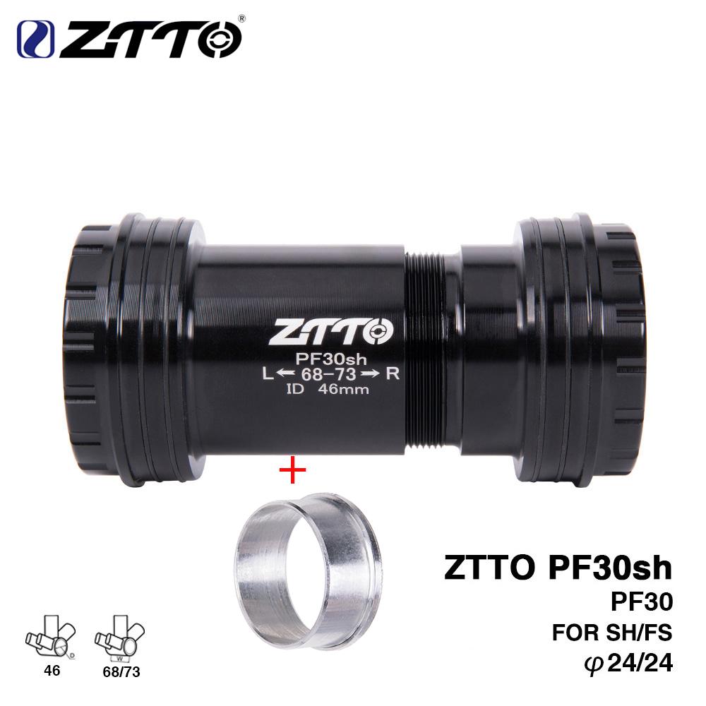 ZTTO PF30sh PF30 Adapter Ceramic Bearing Bicycle Press Fit Bottom Bracket Axle For MTB Road Bike Part 22 24mm Crankset Chainset