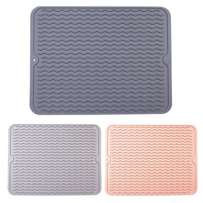 40 X 30 Cm Silicone Dish Drying Mat Dish Rack Mat Heat Resistant Dish Drying Pad Drip Mat for Dishes for Kitchen Counter