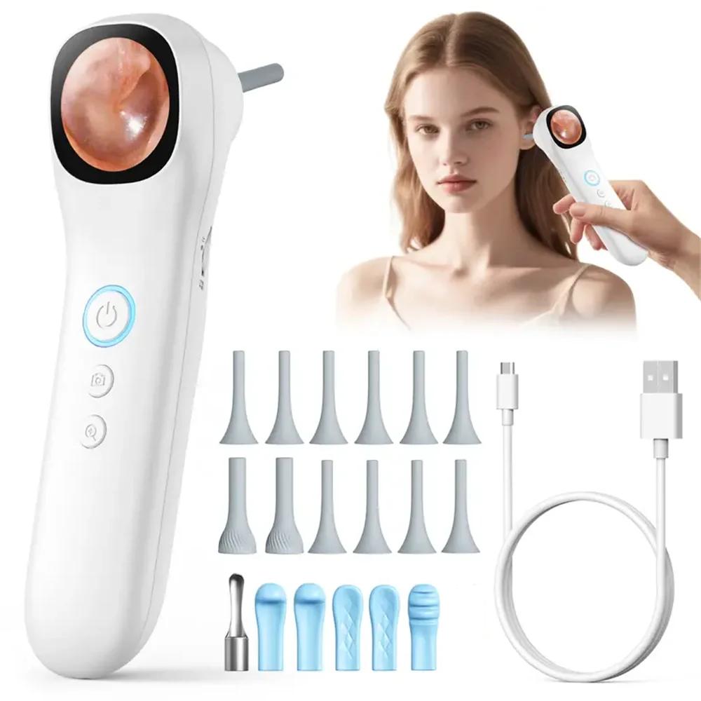 1080P HD Ear Camera 5-in-1 Smart Detector with Screen Ear Scoop Set 6 Replacement Ear Scoops 12 Replacement Check Heads Ear Tool