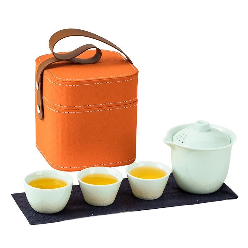 Travel Kung Fu Tea Set Ceramic Portable Kuaike Cup Company Anniversary Event Gifts to Customers