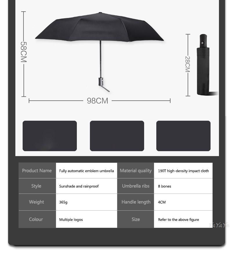 Car Folding Umbrella Portable Automatic Sunshade Auto Accessories For Benz AMG W204 W205 W203 W211 W212 W213 W201 W210 Stickers QT1