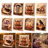 Non Scary Halloween Decorations Faux Pearl Art Kit, Crow Pumpkin Painting DIY 7.87 X Creative Housewarming Gifts Inch Cute Ghost 3D Wall Craft Kit for