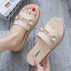 New Cool Slippers Women's Summer Wear Flat-bottomed Fashion Muffin Thick-bottomed One-word Slippers