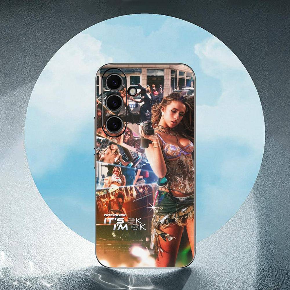 Singer T-Tate McRae Luxury Black Phone Case For Samsung Galaxy S23 S24 S25 Ultra S22 Plus S21