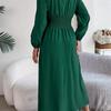 2026 Spring/Summer Women's V-neck Long Sleeved Sexy Split Dress S-XL
