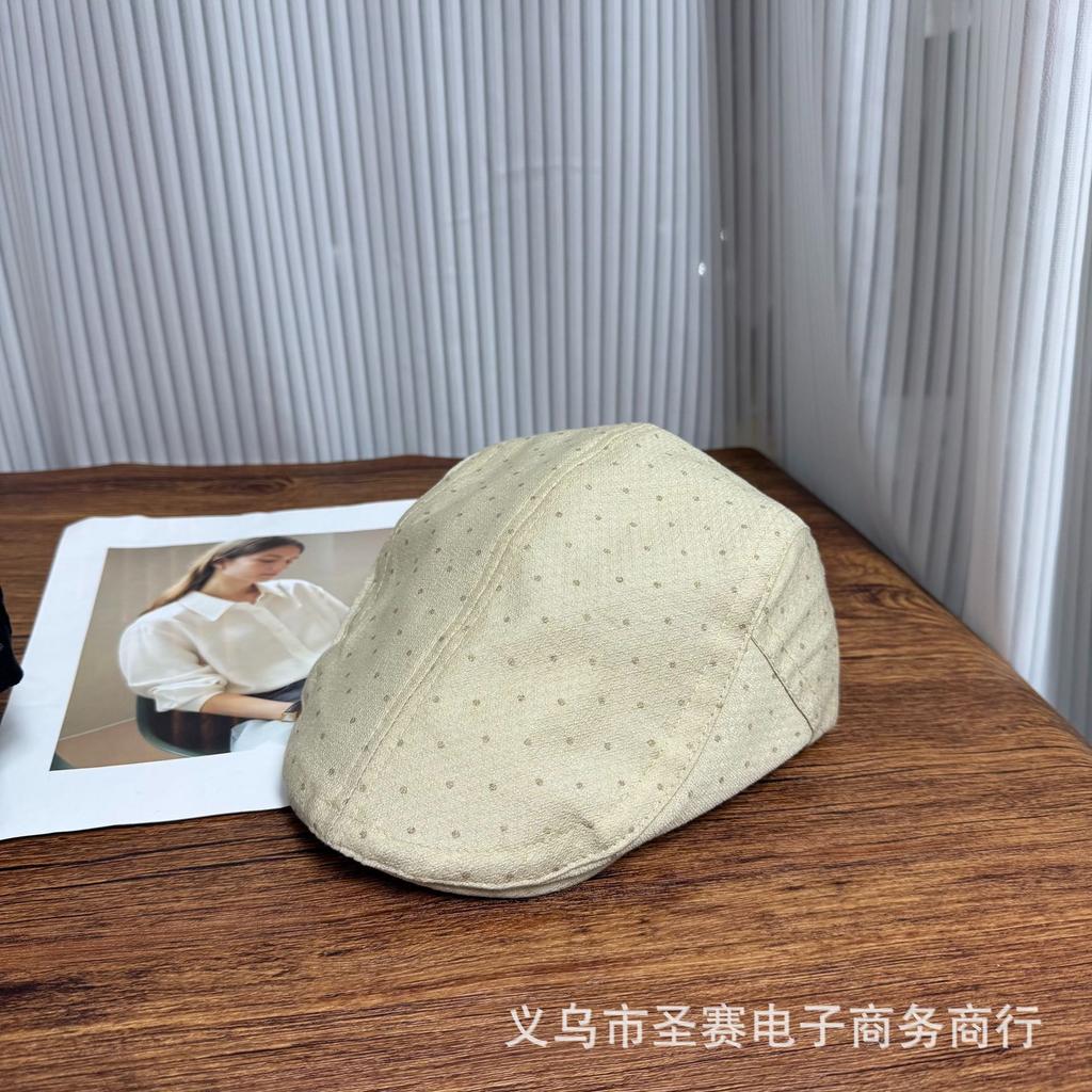 Spring new retro polka dot literary forward hat children show their faces small versatile literary painter hat beret