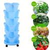 Vertical Planter Tower Garden, 6 Tiered Planter Stackable Herb Garden Planter with Movable Casters and Bottom Indoor and Outdoor