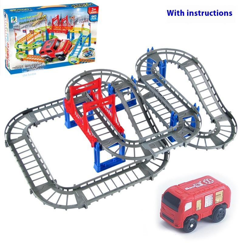 Variety of Track Car Drag Horse Assembly Electric High-speed Track Educational Toys Children's DIY Toys