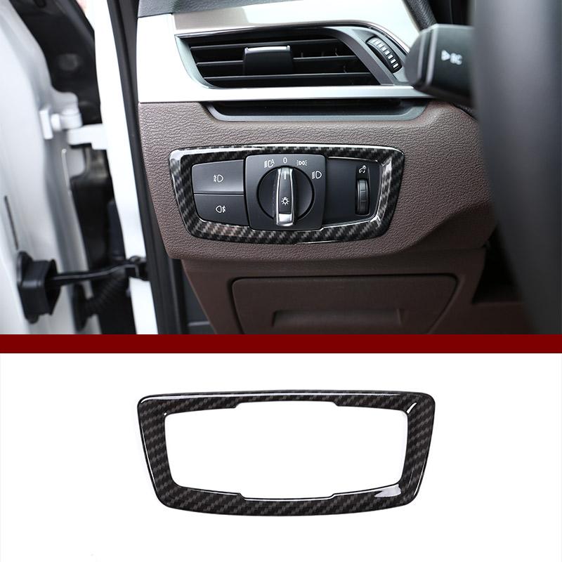 For BMW X1 X2 F47 F48 2016-22 ABS Carbon fiber Car Interior Central Control Decoration Cover Frame Moldings Trim Car Accessories