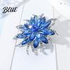 Brooch Women Flower Shape Sparkling Rhinestones Inlaid Practical Pin Glossy