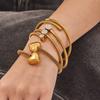European and American fashion light luxury jewelry bracelet set with zirconia, stainless steel elastic open bangle