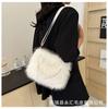 High texture versatile plush oblique span small square bag imitation fox hair high-end women's bag light luxury niche handbag