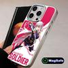 Mato seihei no slave Uzen Kyouka Phone Case for iPhone 17 16 15 14 13 12 11 Air Pro Max Plus Magsafe Silver Plating Cover
