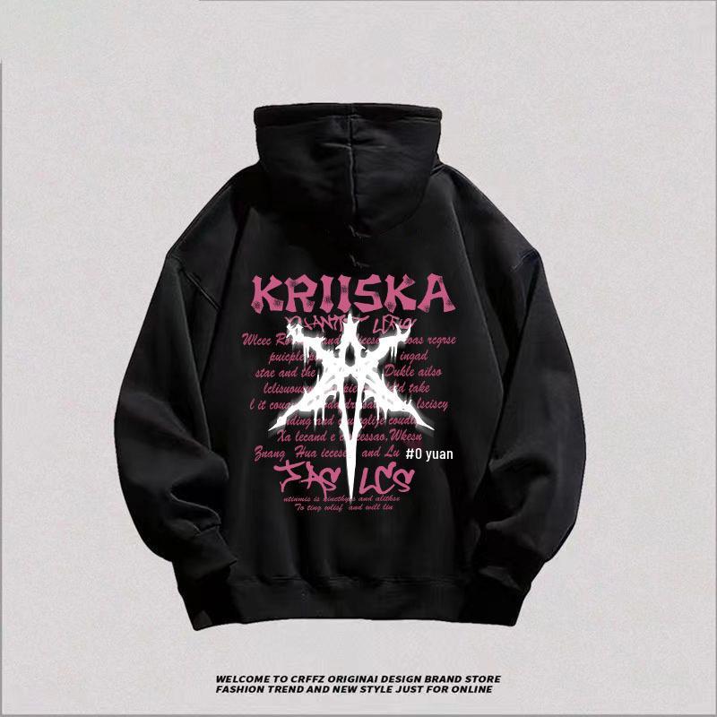 

Американский худи оверсайз 500 г - Осень/Зима Нишевый Дизайн Уличная Одежда, Свободный Крой, Принт, Длинный Рукав. XL