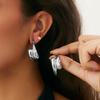 Atmospheric Metal Glossy Stud Earrings Personalized Irregular Geometric Hollow Earrings