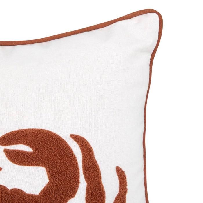 Coussin broderie "Océania" 45 x 45 cm blanc Atmosphera