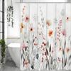 Spring flower plant shower curtain bathroom decorative shower curtain waterproof shower curtain with hooks suitable for bathroom