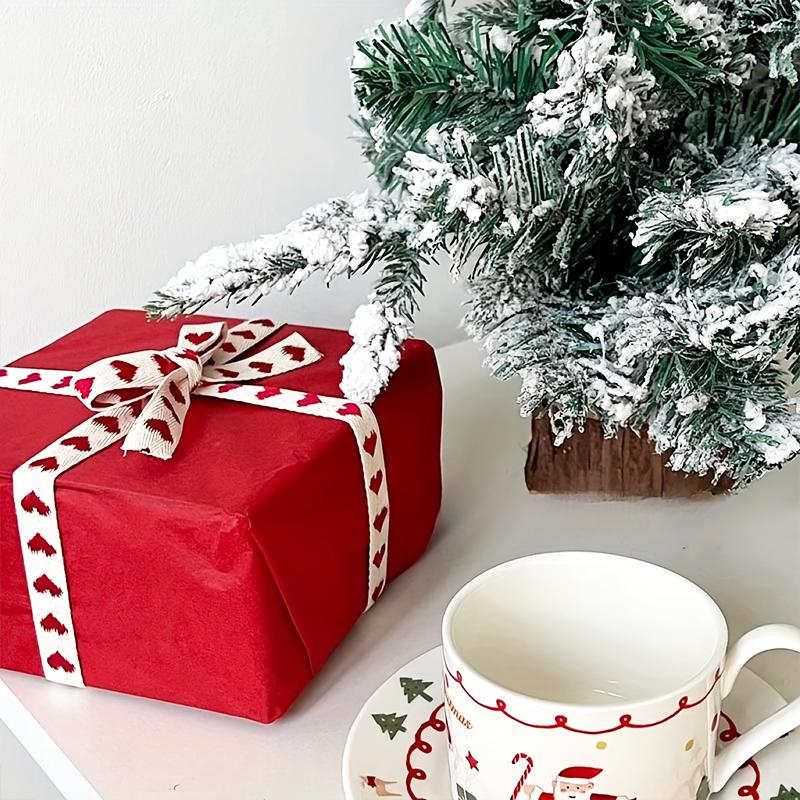 5 Yards/Roll Christmas Ribbon Wedding DIY Craft Ribbon Christmas Decorations Love Jacquard Embroidery Ribbon Handmade 16mm