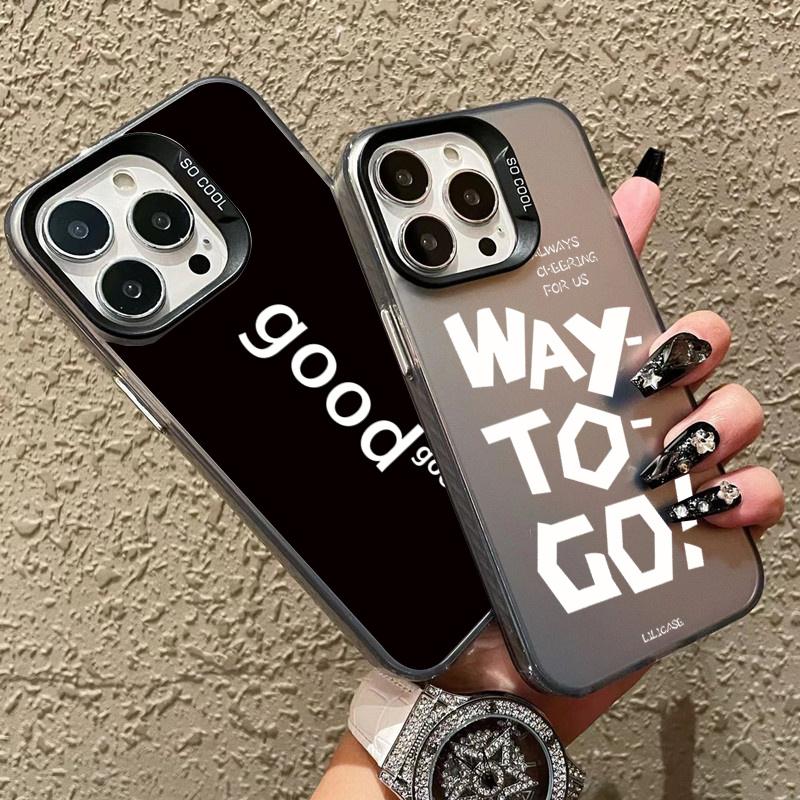 Simple Letters Plating Matte Phone Case for Samsung Galaxy A55 A35 A15 A14 A32 A52S A54 S24 Ultra S21 S23 S22 Plus FE Hard Cover