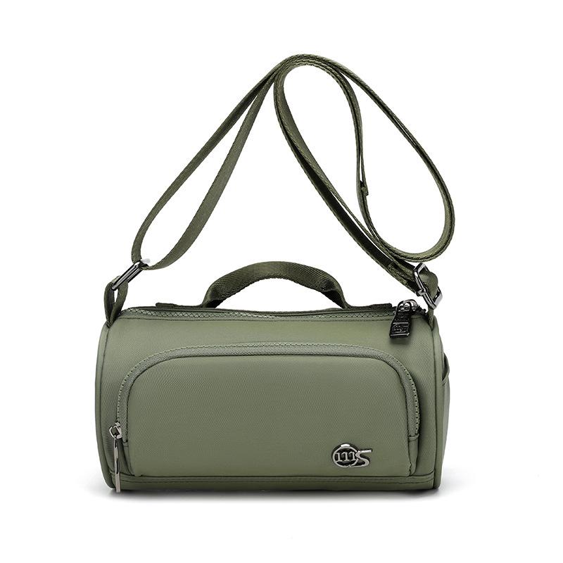 Cylinder Women's Bag Solid Color Nylon Bag Mobile Phone Bag Shoulder Crossbody Bag