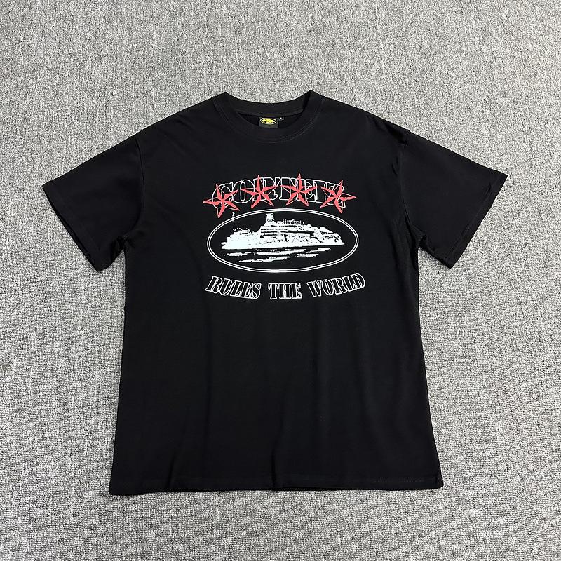 Corteiz Alcatraz Series T-shirts for Men and Women, Short-sleeve Short Sleeve with Lettered Logo Print Crew Neck Loose Casual T-shirt