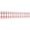 Christmas Almond Shape Wearable Nails Set: 30 Pieces with Red Bow, French Red, and White Stripes Design