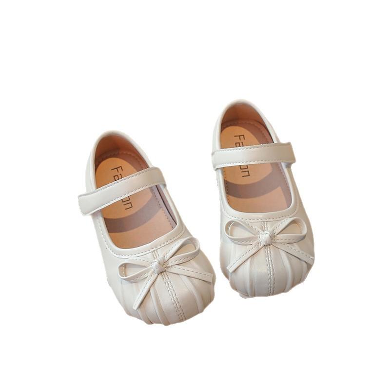 Girls shoes leather shoes silver princess shoes baby children bow show doll shoes soft sole spring and autumn single shoes
