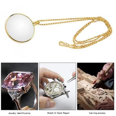 Stabiler 5x Vergrößerer Anhänger Geschenk Hängendes Ornament Tragbares Monokel mit Kette Praktisches Optisches Vergrößerer Halskette Ältere