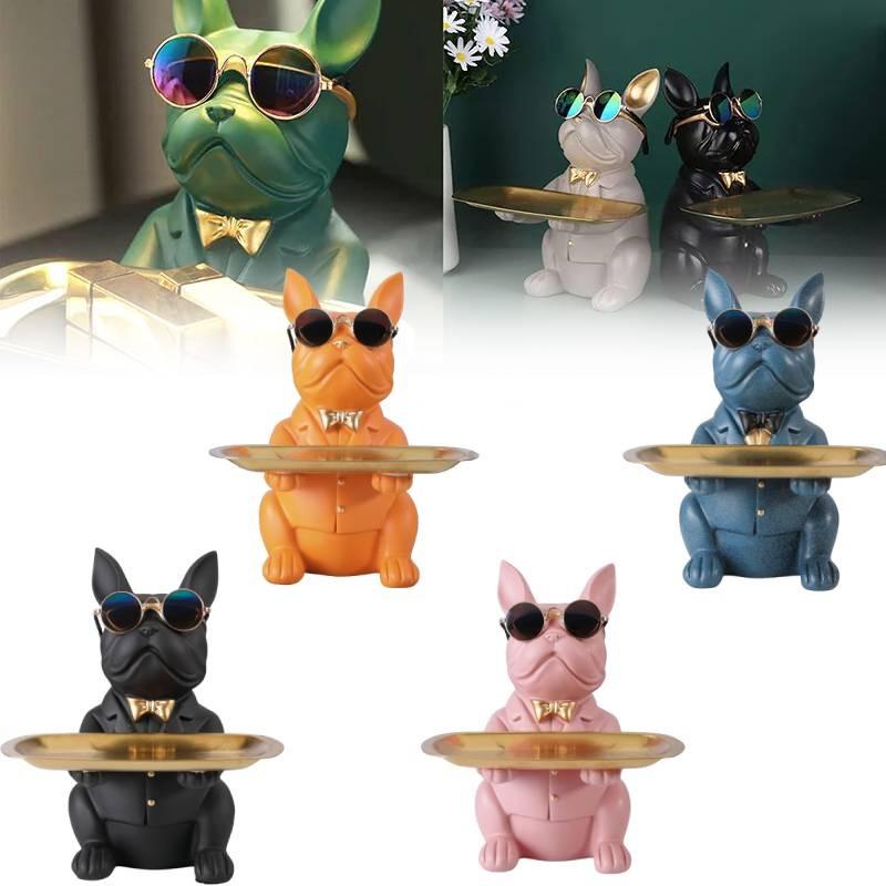 Creative Bulldog Dog Resin Decorative Piece For Key Storage And Candy Display