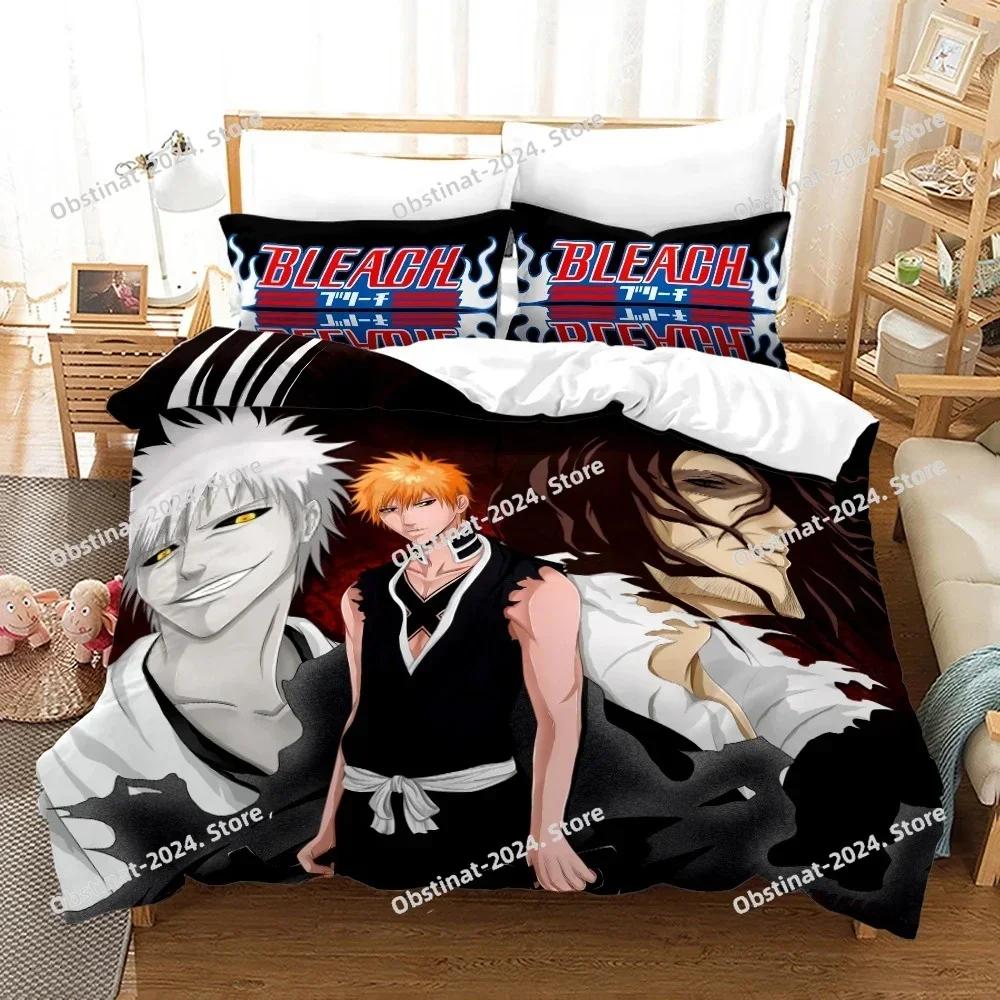 3D Bleach Bedding Set Bedspread Single Twin Full Queen King Size Bleach Anime Bleach Bed Set Linen Aldult Bedroom Duvetcover Set