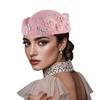 Wedding Cocktail Evening Party Cap for Female Flower Church Beret Hat Cosplay Costume Accessory