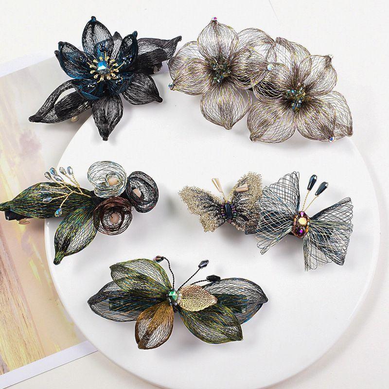 1M Handwoven Mesh Hair Accessory Bohemian Hair Clip for Thick Hair Copper-Plated Steel Hair Clip Copper Jewelry Accessories