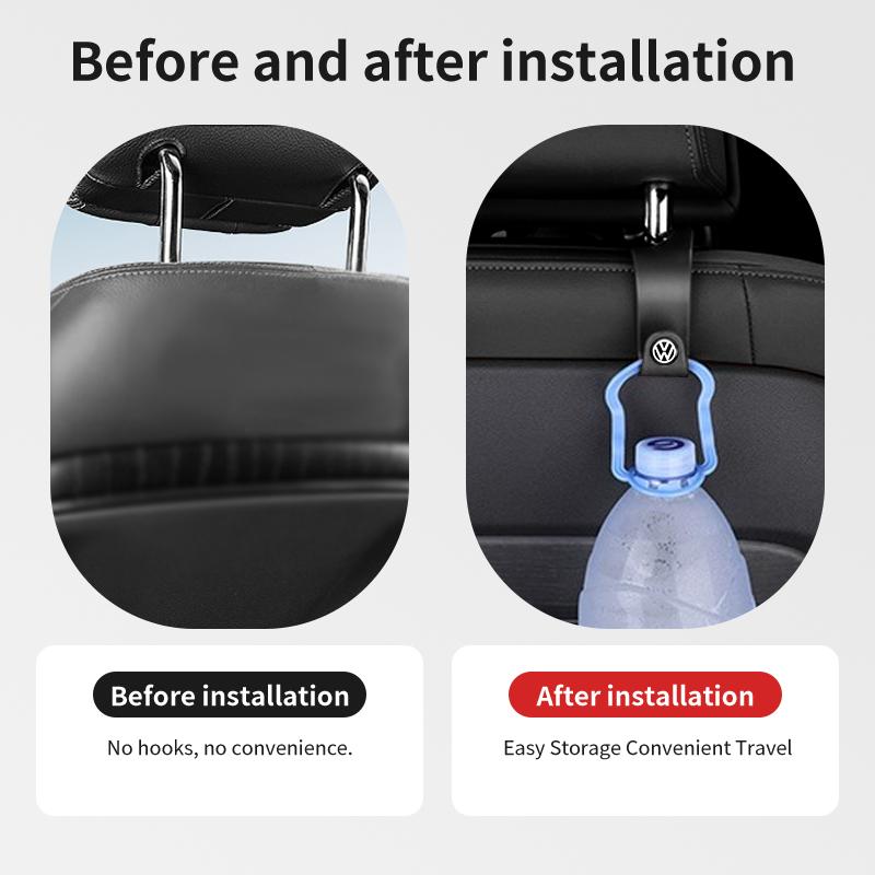 swe3Car Seat Headrest Hook Auto Rearseat Hanger Accessories For Volkswagen VW Passat Golf Tiguan Polo Scirocco Jetta T-ROC Touareg SUHN1