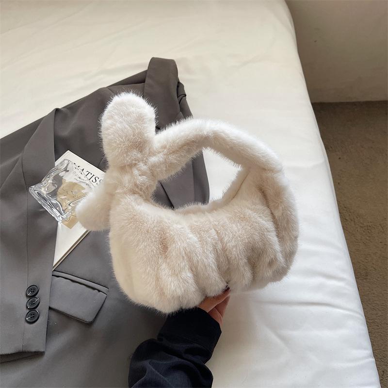 Cute Plush Small Bag 2025 Autumn New Trendy Fashion Trend Foreign Style Girl Handbag Temperament Casual Bag
