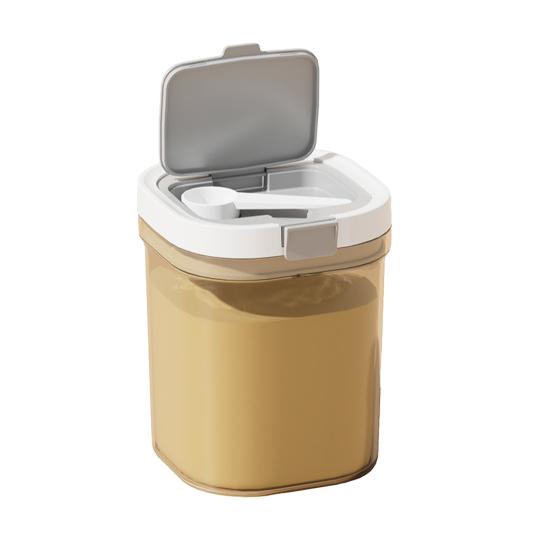 Sealed Milk Powder Jar Transparent Flour Canister Airtight Cereal Container with Scoop Leakproof Food Storage Jar for Cupboard Countertop Pantry