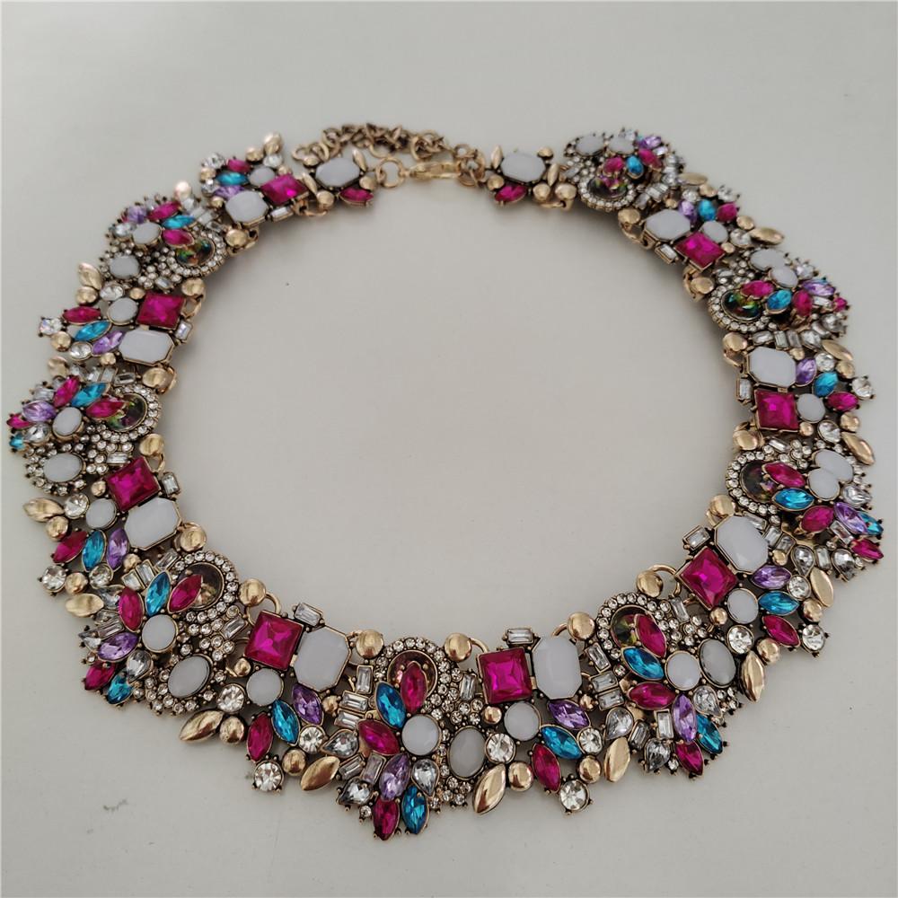 2026 New Fashion Crystal Rhinestones Large Collar Choker Necklace Earrings Women Jewelry Sets Indian Statement Wedding Necklace